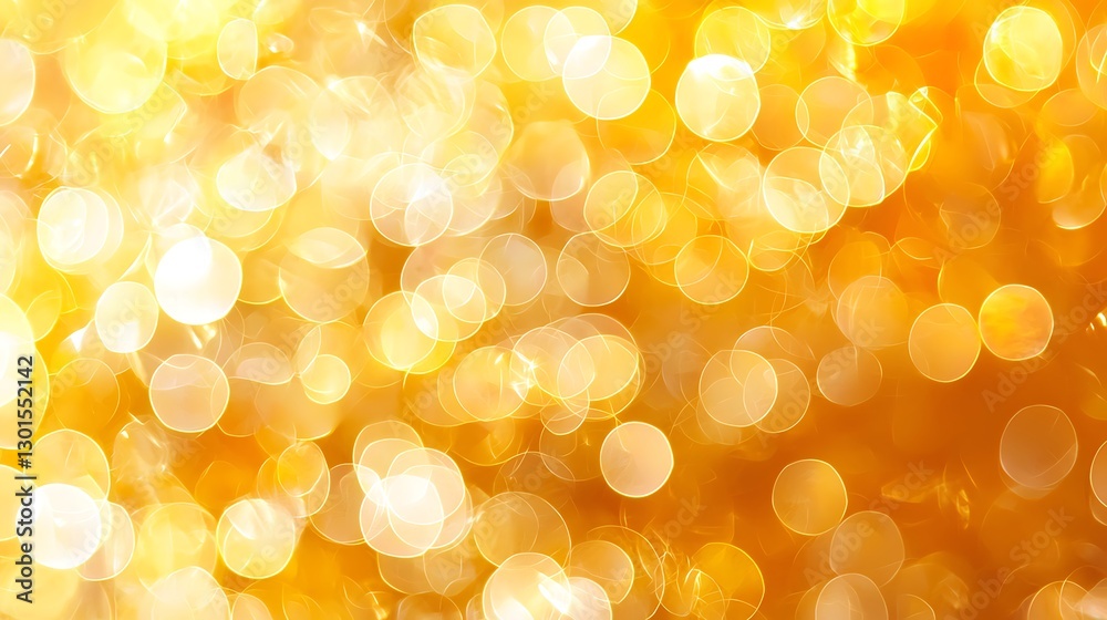 Poster abstract golden bokeh lights shining brightly against a yellow gradient background