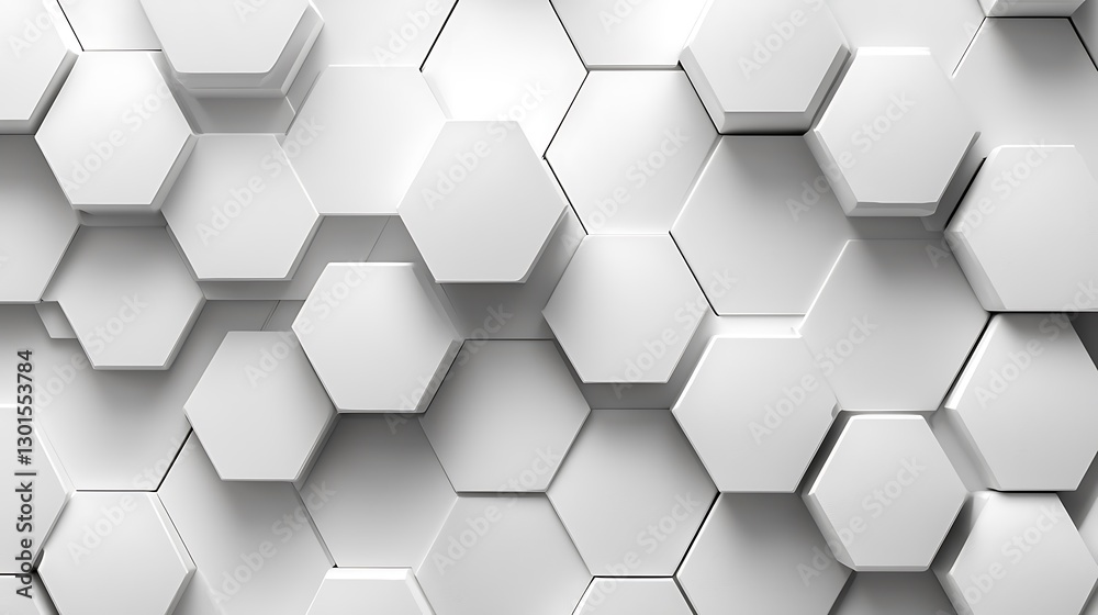 Poster abstract hexagon pattern wall
