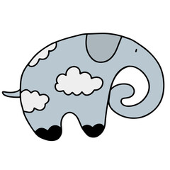 Elephant. Flat Vector child Illustration in doodle technique