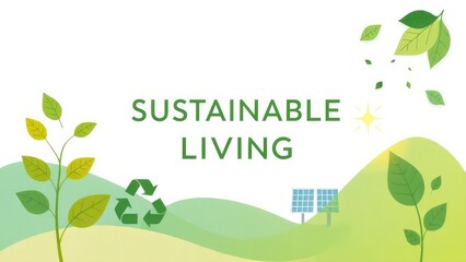 Embracing sustainable living for a brighter future through eco-friendly practices and renewable energy solutions in a green landscape. Generative AI