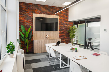 Empty modern business room for meetings