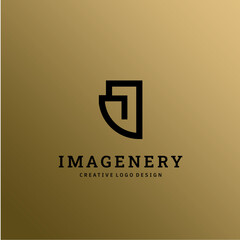 Letter J Logo Vector for Bussines or Branding, Luxury Black Gold, Minimal black design for corporate sign. Initial J logo design template on Gold background.