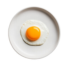 Perfectly Fried Egg on a Plate isolated on transparent background
