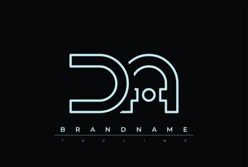 DA Technology Letter  Logo Template. This tech letter logo is a graphic mark that uses letters to represent a technology company.