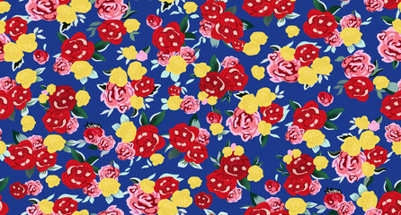 seamless pattern with abstract flowers