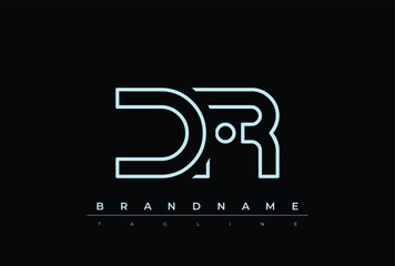 DR Technology Letter  Logo Template. This tech letter logo is a graphic mark that uses letters to represent a technology company.