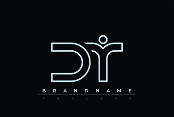 DT Technology Letter  Logo Template. This tech letter logo is a graphic mark that uses letters to represent a technology company.
