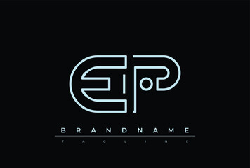 EP Technology Letter  Logo Template. This tech letter logo is a graphic mark that uses letters to represent a technology company.