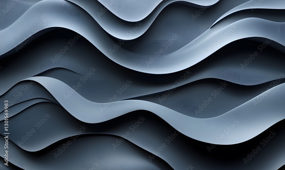 Poster abstract flowing curves and subtle shades of gray creating a smooth texture