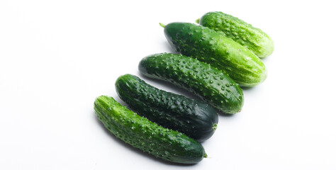 green cucumber on a clean white background