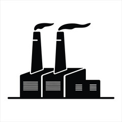 Industrial Factory Manufacturing, industrial factory with two chimneys,industry, energy production, power plants, and infrastructure. Perfect for business, engineering, and industrial-themed projects.