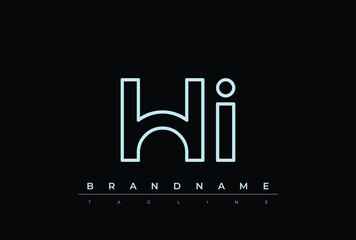 HI Technology Letter  Logo Template. This tech letter logo is a graphic mark that uses letters to represent a technology company.