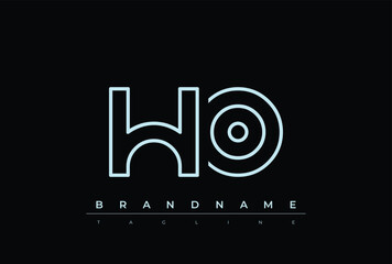 Obraz premium HO Technology Letter Logo Template. This tech letter logo is a graphic mark that uses letters to represent a technology company.