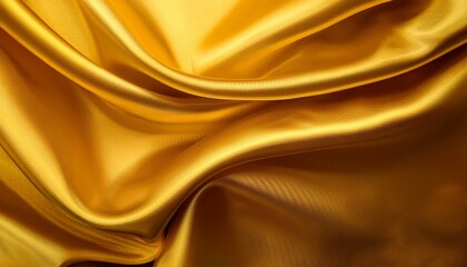 Fototapeta premium Abstract golden background silk satin smooth yellow luxury drapery grainy gradient texture copy space