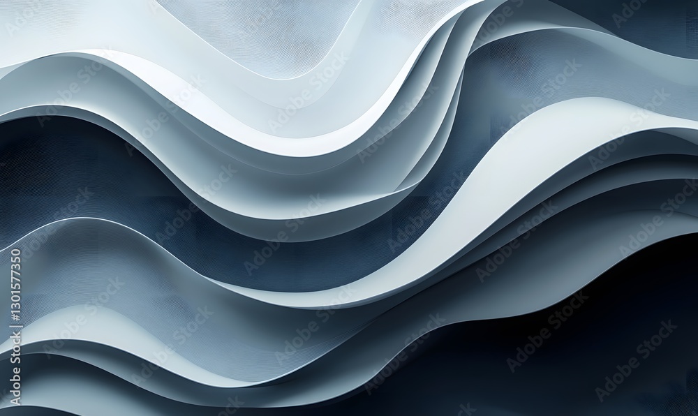 Poster abstract blue and white gradient waves with a subtly textured background creating depth