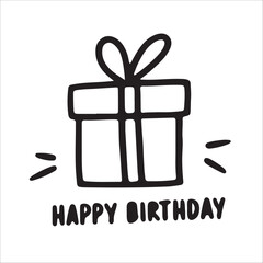 Vector illustration of a gift box icon with a ribbon symbolizing celebration and holiday joy
