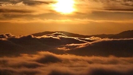 sunset in the mountains