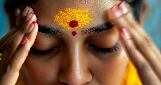 Applying Tilak Before Shiva Puja