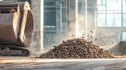 massive industrial crusher processing mineral-bearing rock into manageable fragments