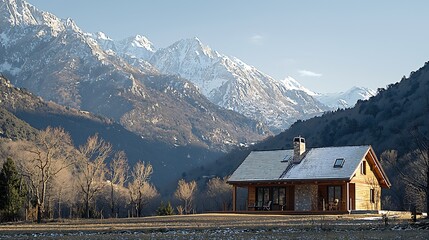 Alpine Chalet in Snowy Mountain Valley