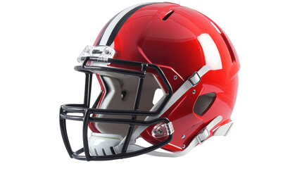 Fototapeta premium Red football helmet with transparent background representing american football safety