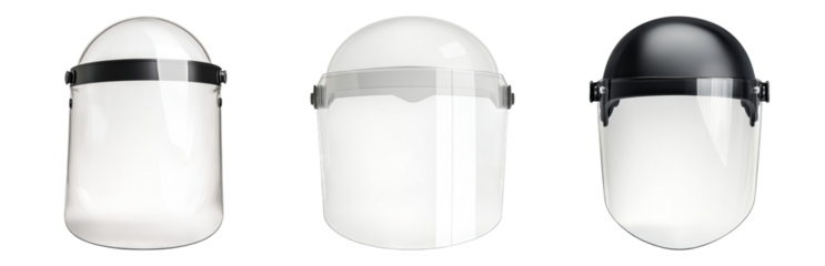 Protective Face Shields for Personal Safety Use Isolated on transparent background