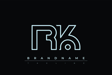 RK Technology Letter  Logo Template. This tech letter logo is a graphic mark that uses letters to represent a technology company.