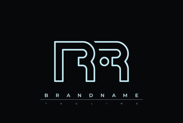 RR Technology Letter  Logo Template. This tech letter logo is a graphic mark that uses letters to represent a technology company.