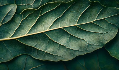 Obraz premium Detailed Texture of Fiddle Leaf Fig, emphasizing natural pattern and venation