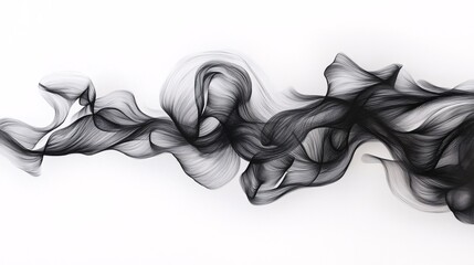 Fototapeta premium Dynamic charcoal lines illustrating fluid movement