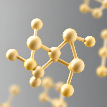 Xanthine purine base molecule. 3D rendering.