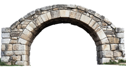 Old stone arch bridge with transparent background