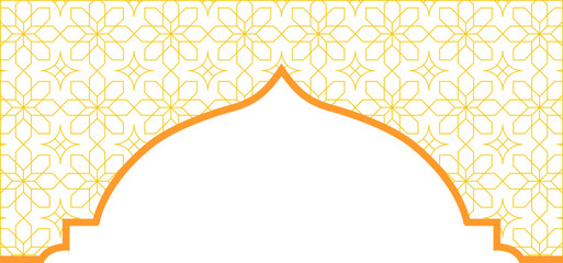 Islamic Arch Border. Mosque Dome Ornament