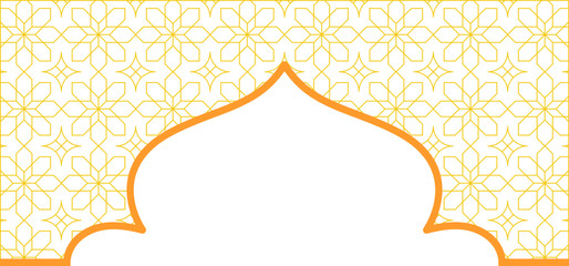 Islamic Arch Border. Mosque Dome Ornament