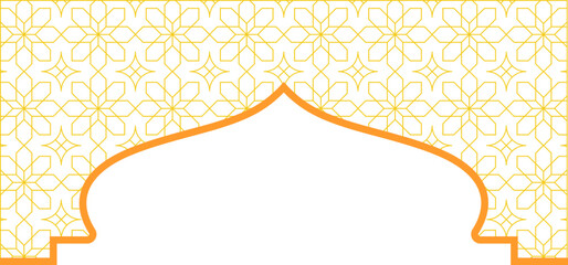 Islamic Arch Border. Mosque Dome Ornament