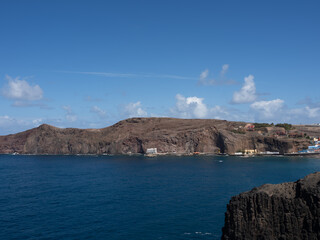 Seascape with blue sky on the coast of Gran Canaria, Canary Islands