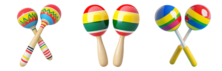 Musical Instruments: Maracas and Shakers Isolated on transparent background