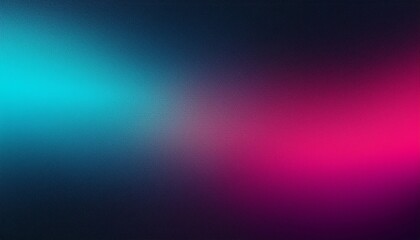 Fototapeta premium Dark grainy gradient background blue turquoise pink black glowing light noise texture banner backdrop poster copy space