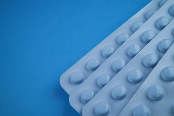 Photo of pills drugs  on background