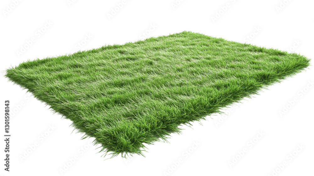 Wall mural green grass patch floating on transparent background