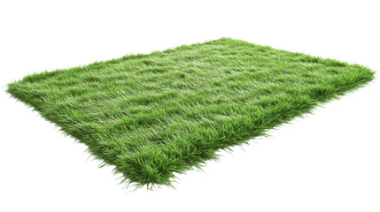 Green grass patch floating on transparent background
