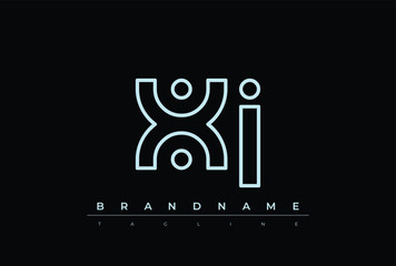 Obraz premium XJ Technology Letter Logo Template. This tech letter logo is a graphic mark that uses letters to represent a technology company.