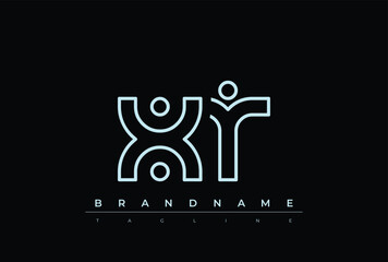 XT Technology Letter  Logo Template. This tech letter logo is a graphic mark that uses letters to represent a technology company.