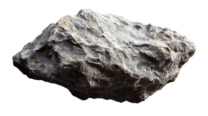 Large grey rock floating on transparent background