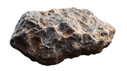 Large asteroid floating in space with transparent background