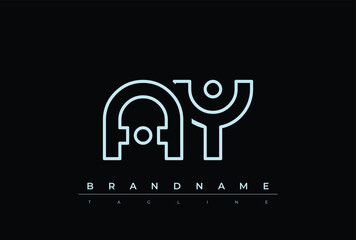 AY Technology Letter  Logo Template. This tech letter logo is a graphic mark that uses letters to represent a technology company.