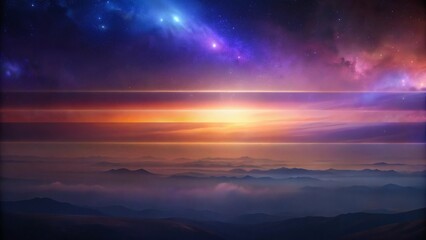 Fototapeta premium Cosmic Sunset Landscape