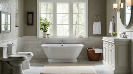 A commercial bathroom with elegant, highlighting its customizable finishes and easy-to-clean surfaces.