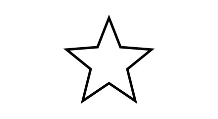 Simple Black Star Outline: Minimalist Graphic Design