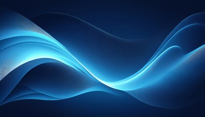 Obraz premium Glowing abstract light blue wave on dark blue background grainy texture banner poster header design